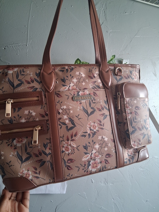 Handbags - Brown Floral Tote Bag